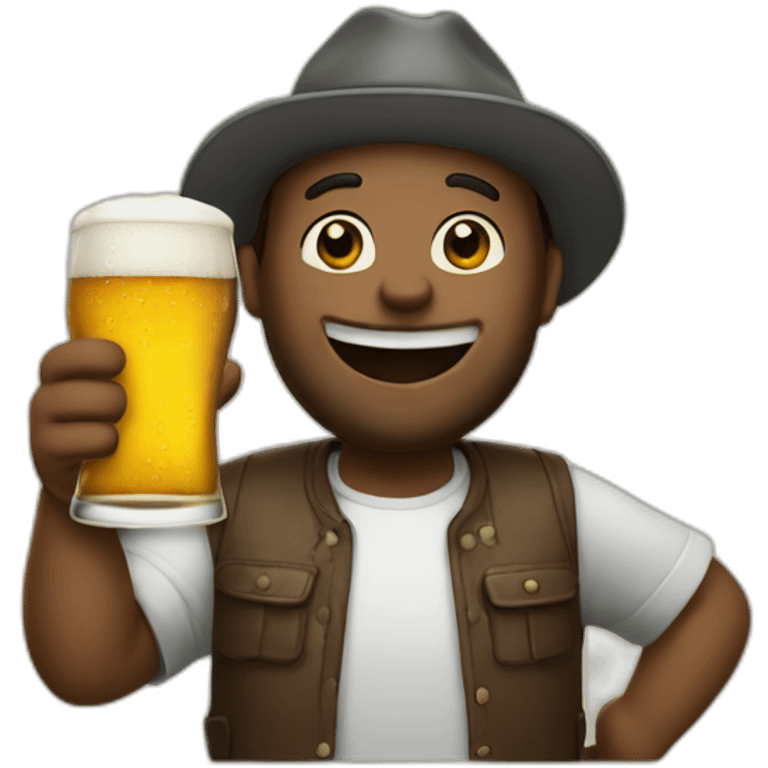 Cheers Charlie drinking beer emoji