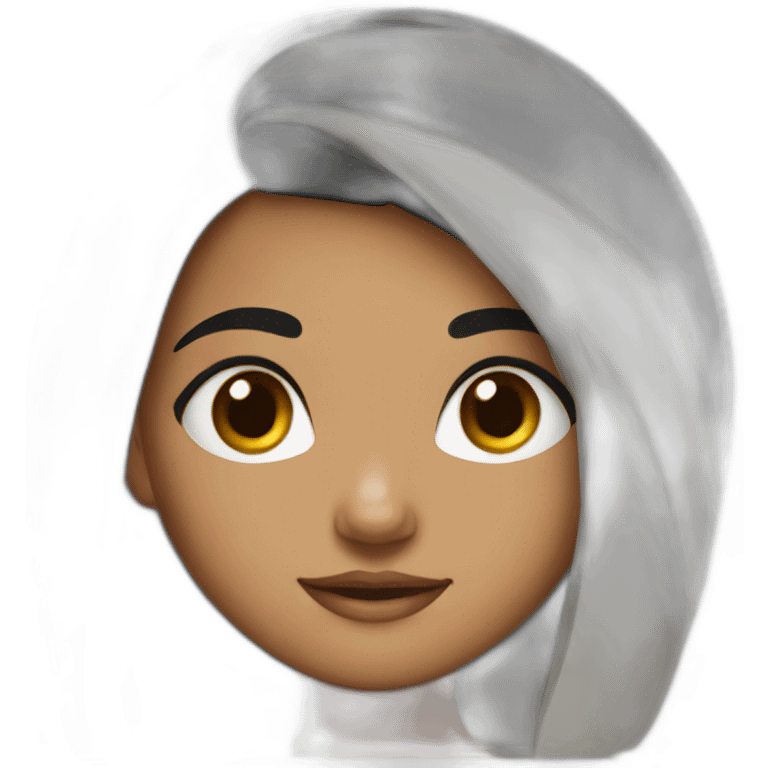 Indian girl with black hair  emoji