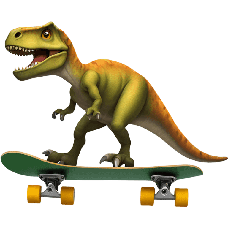 Dinosaur skate boarding  emoji