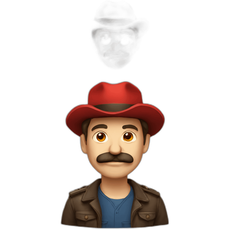 Man with good mustash and red hat  emoji