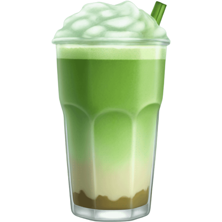 glass of iced matcha latte emoji