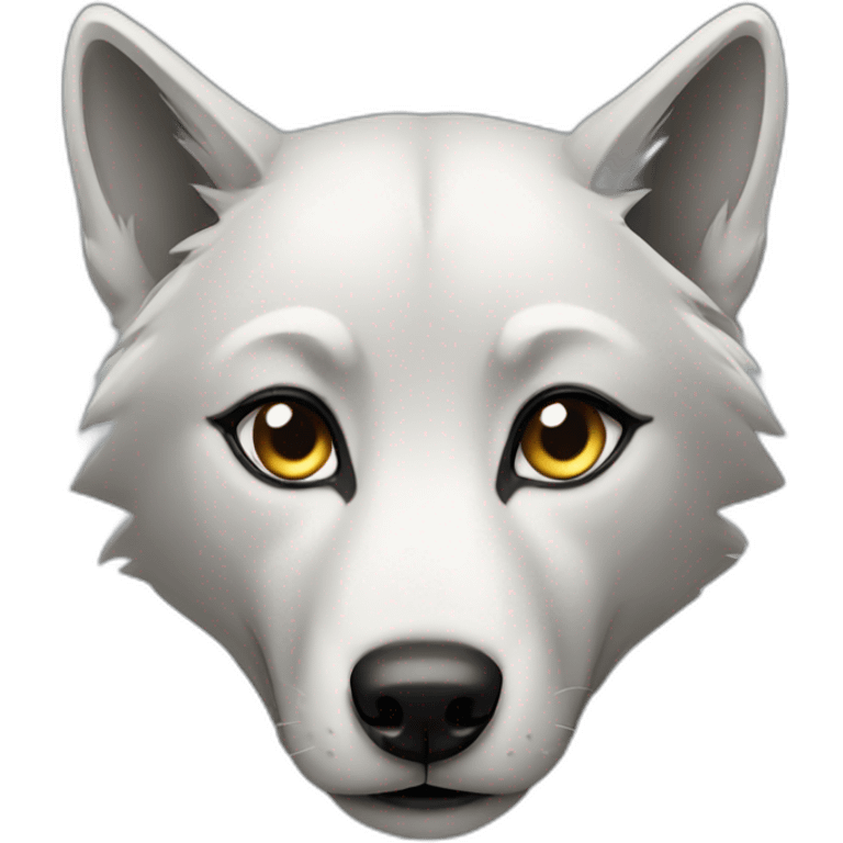 Female wolf with eye liner  emoji