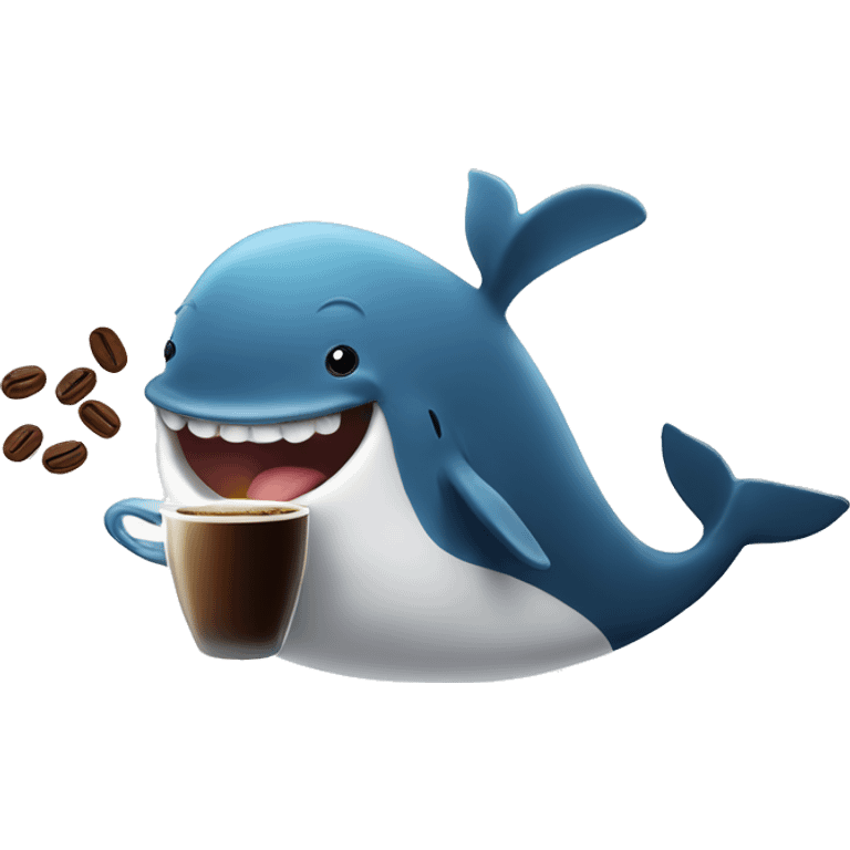 whale with cofee emoji