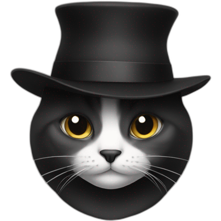 cat with black hat emoji