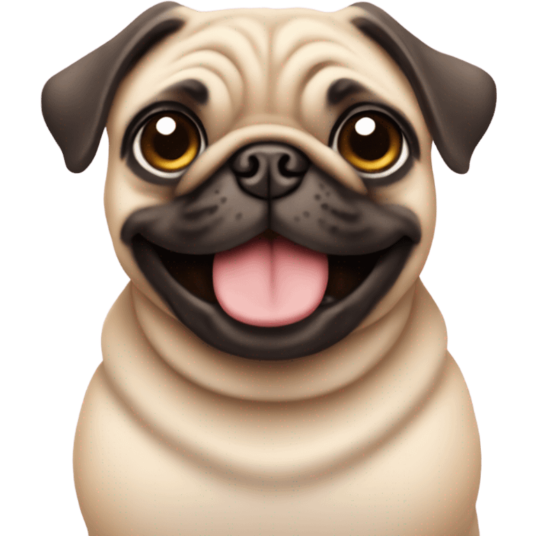 Cute beige pug celebrating his moms birthday emoji