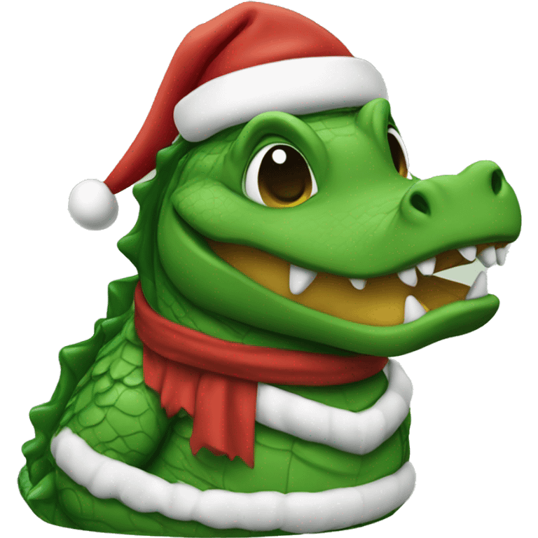 gator wearing a santa suit emoji