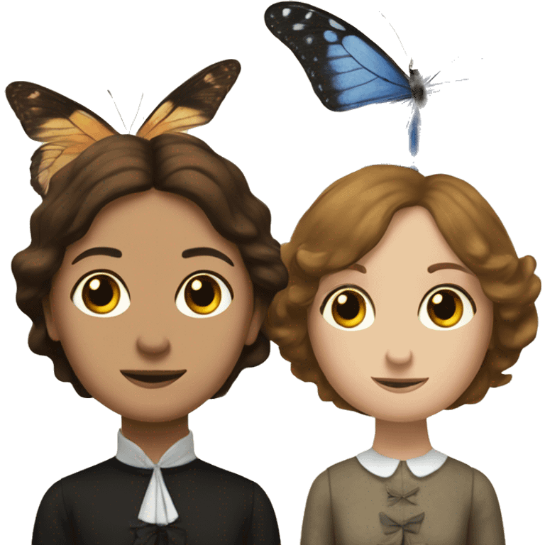 Charlotte Bronte and a butterfly emoji