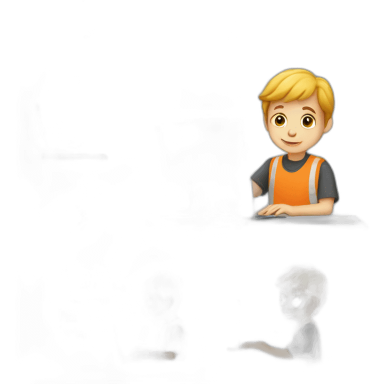 Boy working on computer  emoji