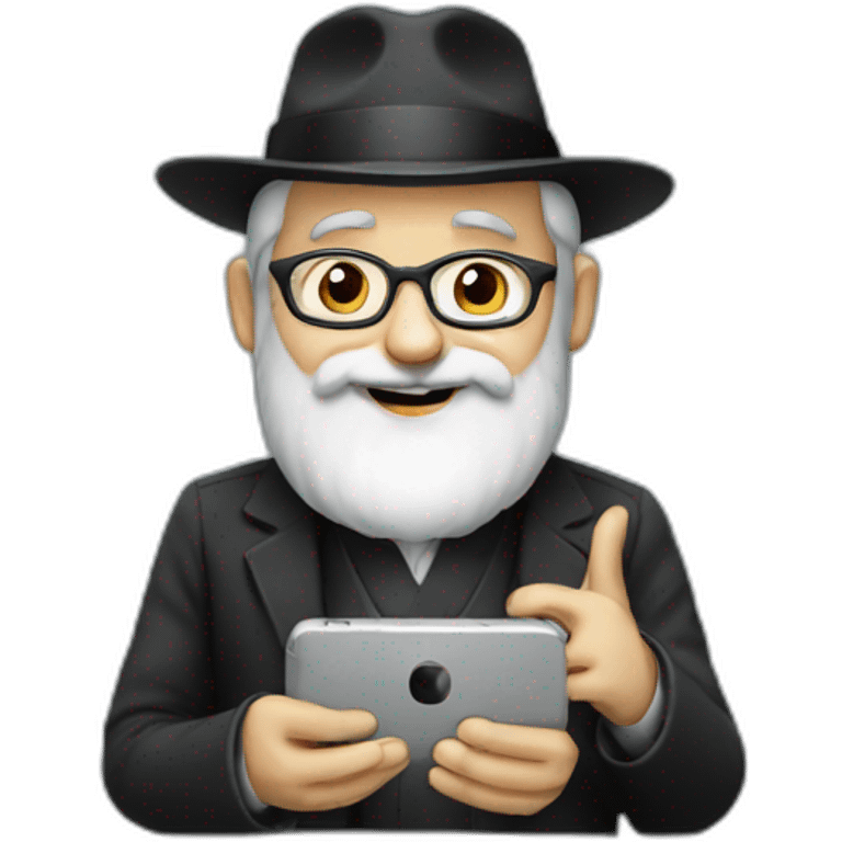 Rabbi with smartphone emoji