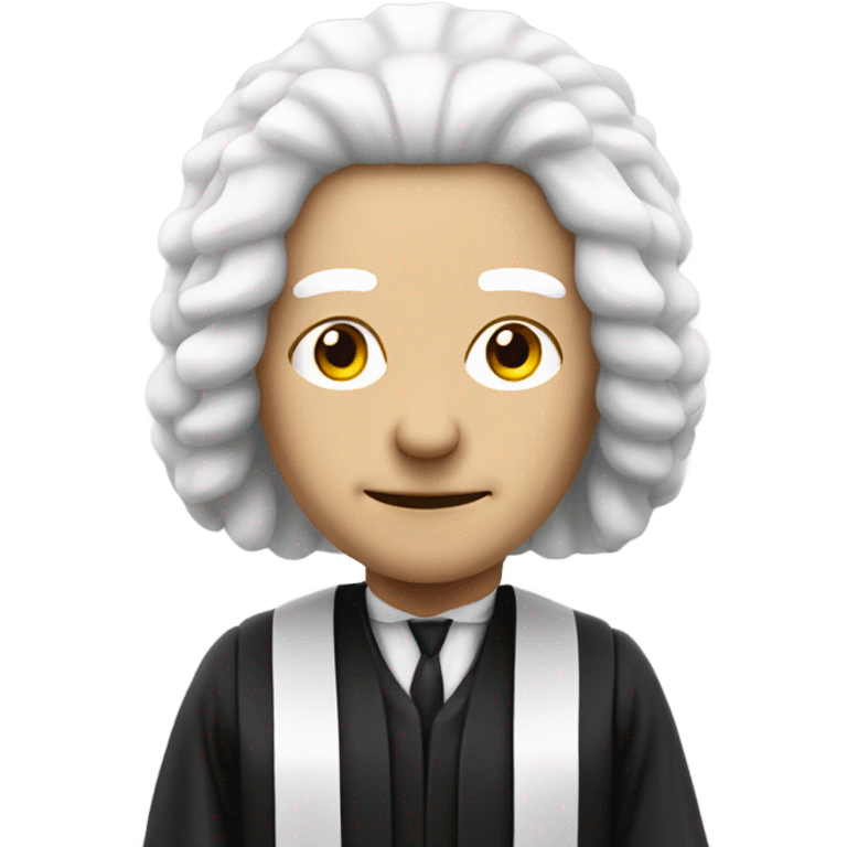 white UK judge with wig at an angle emoji