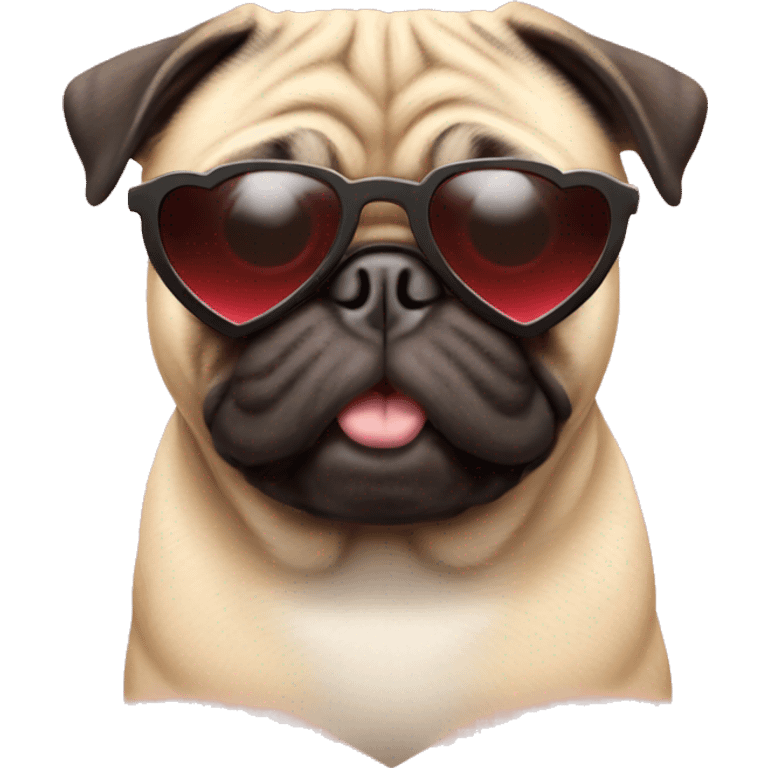 Pug with heart shaped sunglasses  emoji