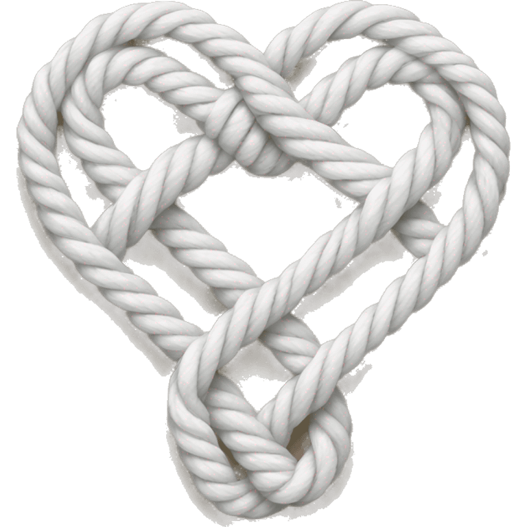 white heart-shape nautical knot emoji