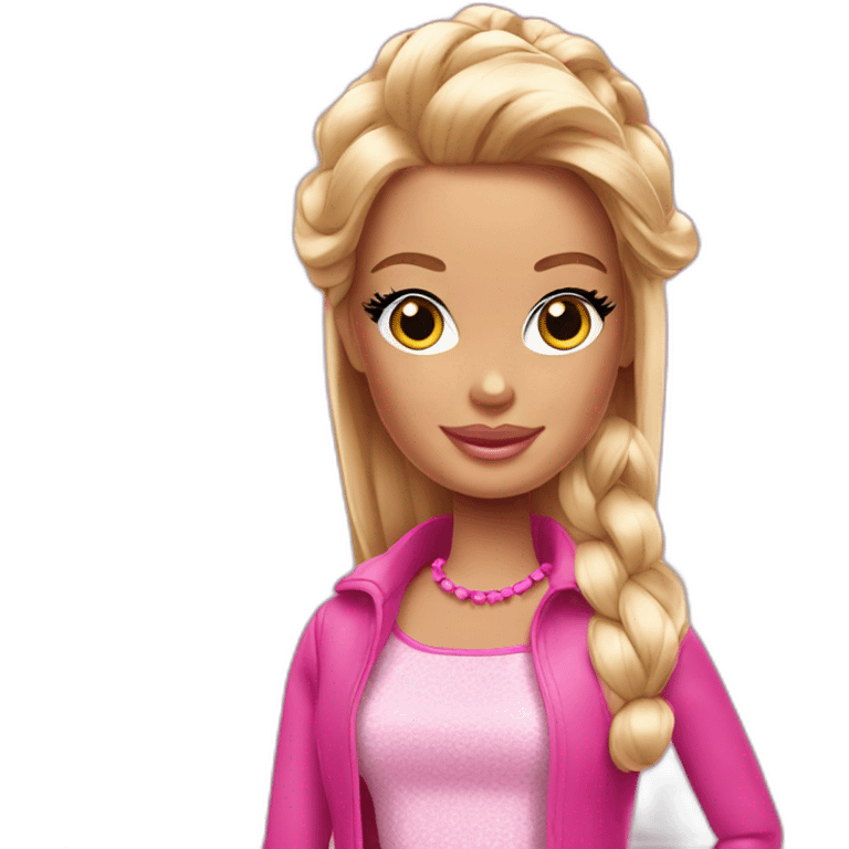 barbie wearing pink  emoji