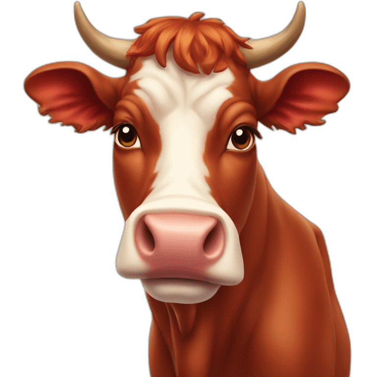 the head of a red cow emoji