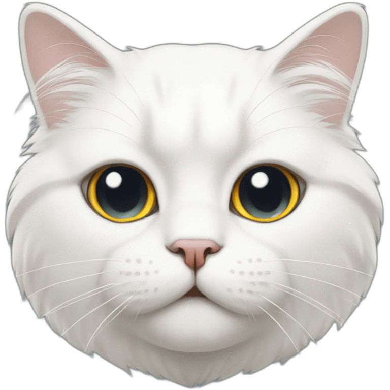 persian white cat head emoji