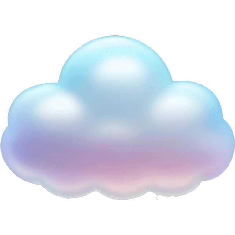 A smooth, translucent cloud with a subtle gradient, gently pulsing with light, and small, glowing raindrops falling from it.

 emoji