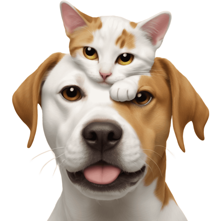 Cat on dogs back  emoji