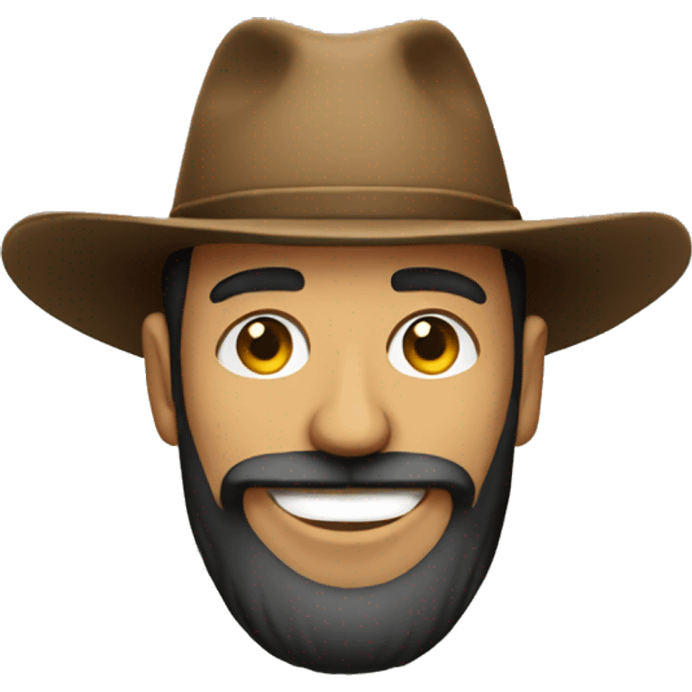 man with a big hat and beard smiling emoji