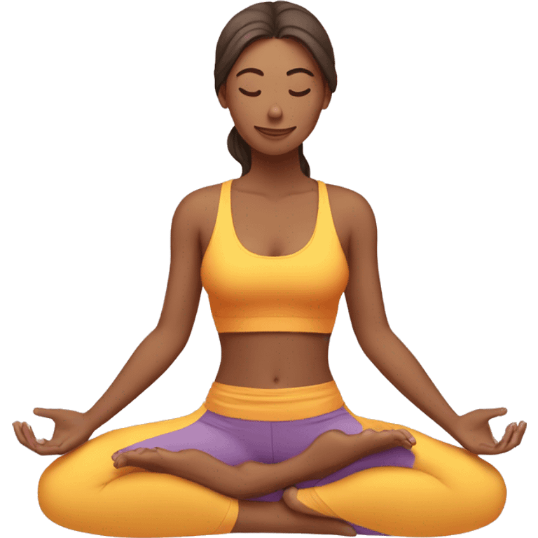 mujer pelirroja haciendo yoga emoji