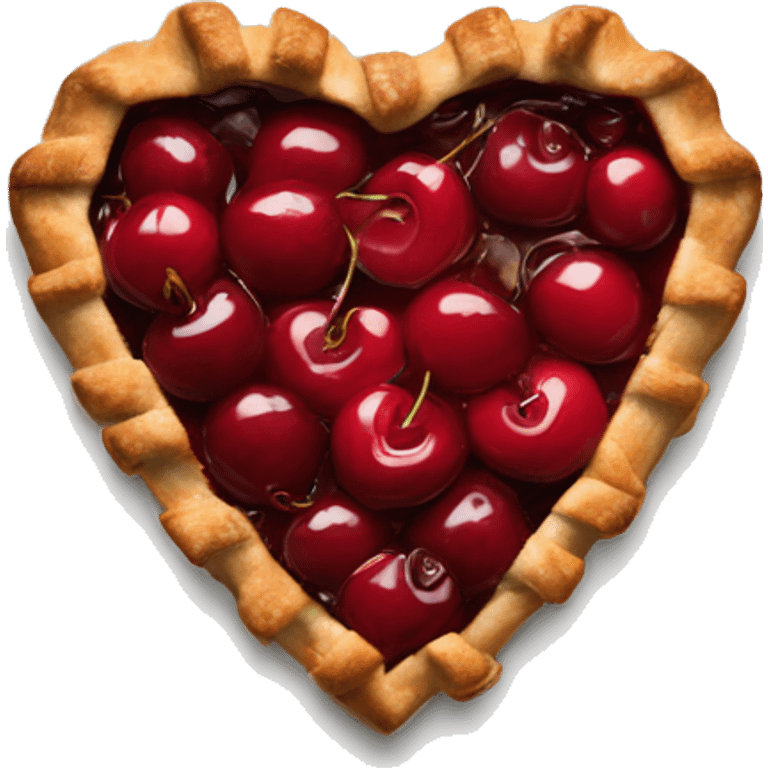 Heart-shaped cherry pie  emoji