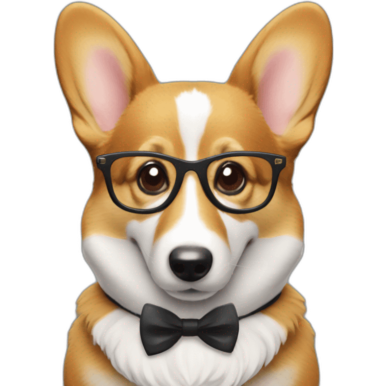 corgi with glasses and calculator emoji