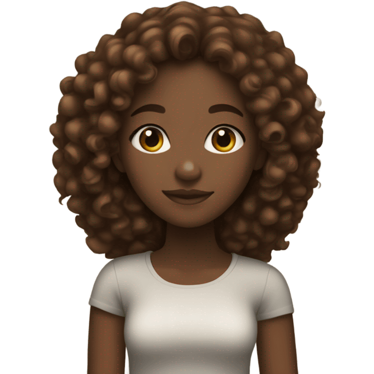 black girl with brown curly hsir brown eyes  emoji