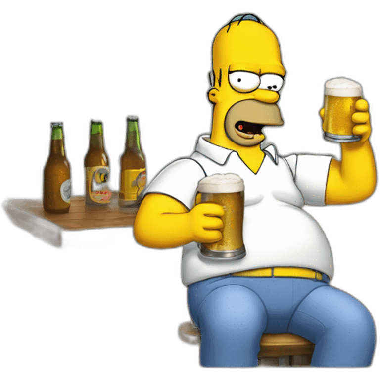 Homer Simpson drinking beer emoji