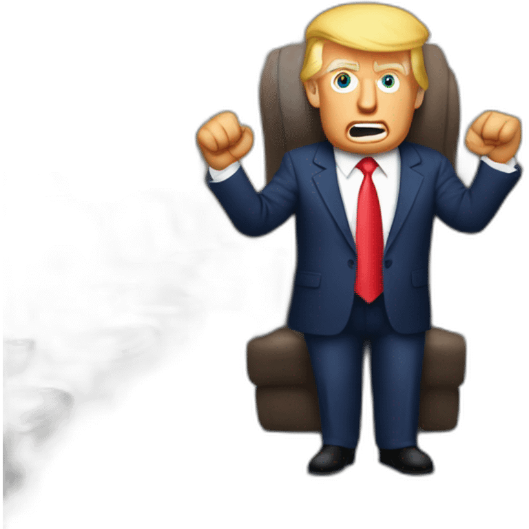 Donald Trump en train de faire un discours devant un pupitre emoji