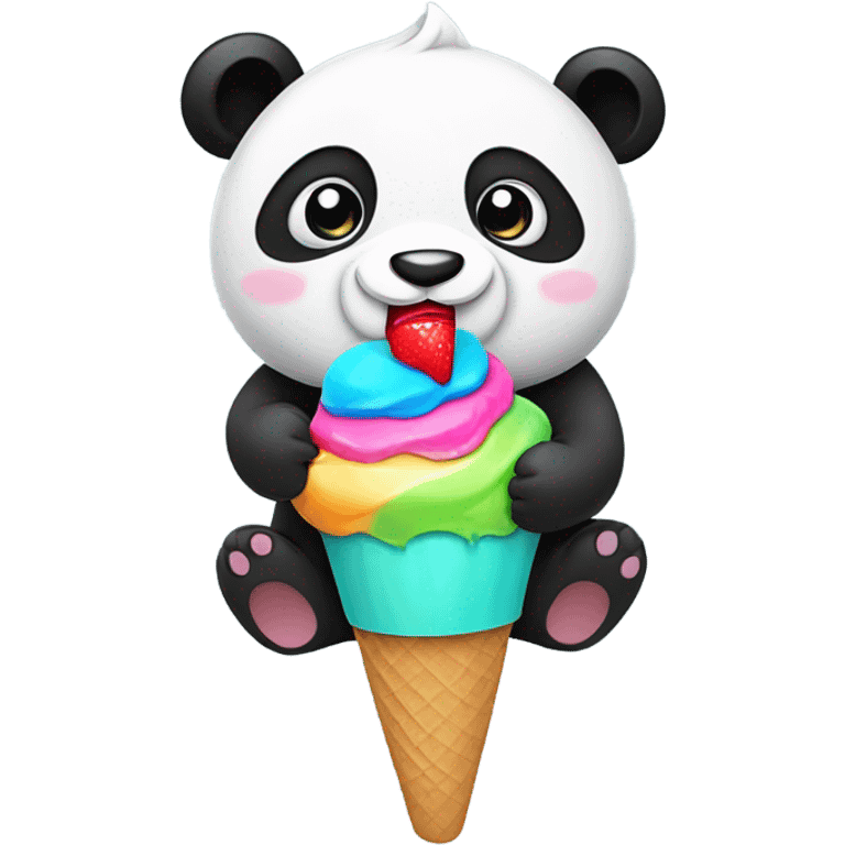 Panda eating ice cream emoji