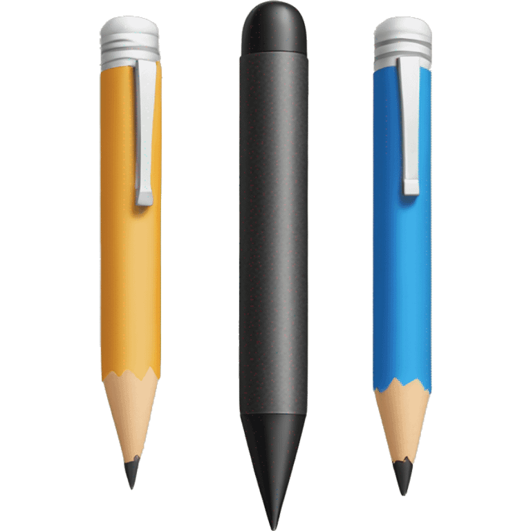 one pen one pencil and one eraser emoji