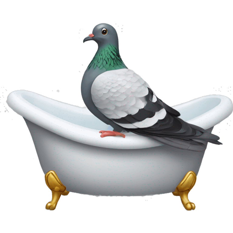 pigeon in a bath emoji