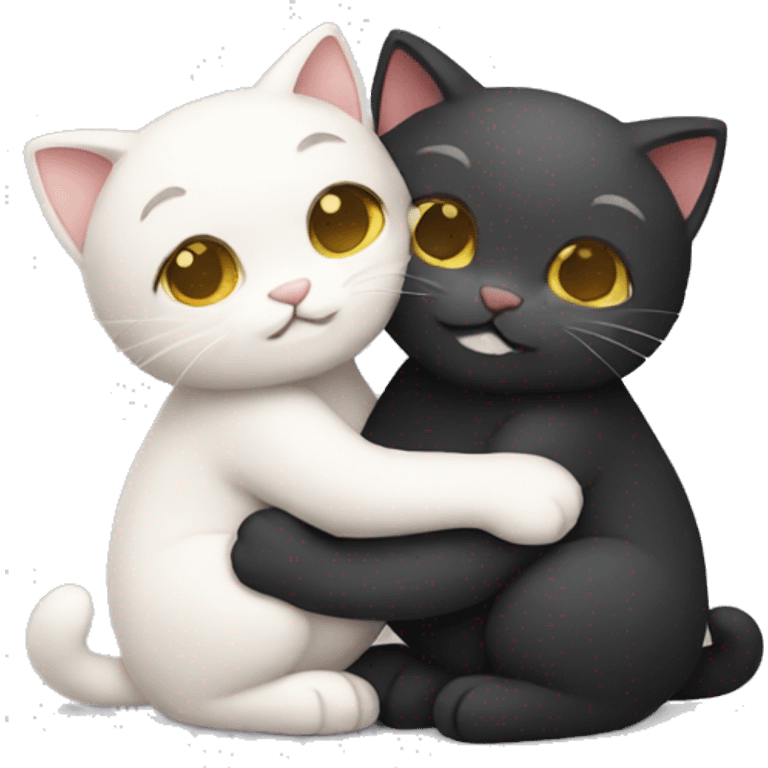 Two kitty hugs emoji