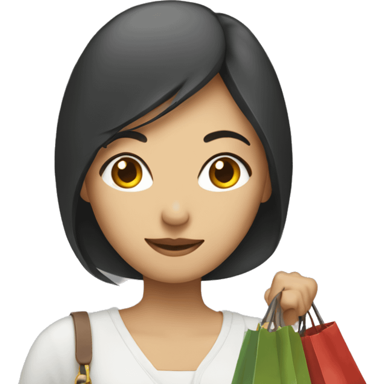 Asian woman holding bags emoji