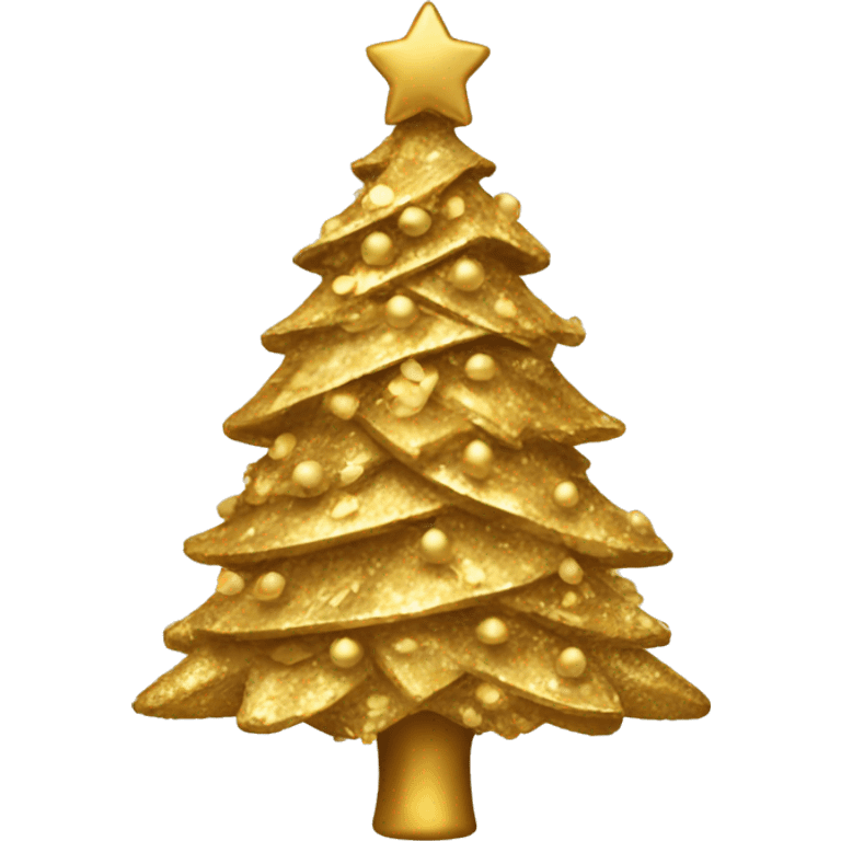 Gold Christmas tree emoji