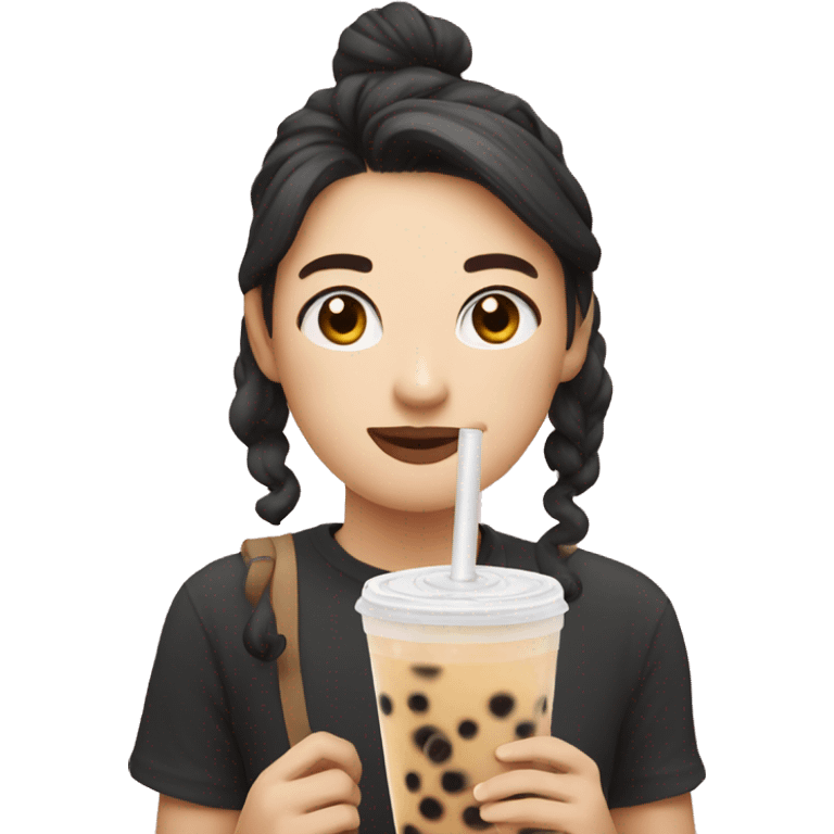 Friend holding bubble tea emoji