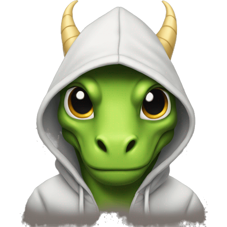 A dragon wearing a hoodie emoji