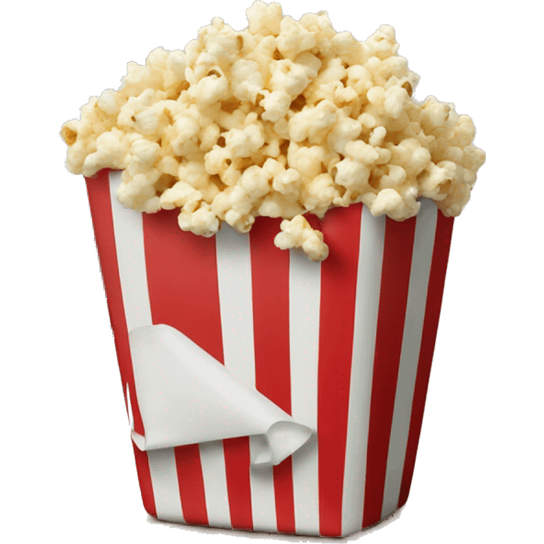 Popcorn in a striped cup with a TV emoji