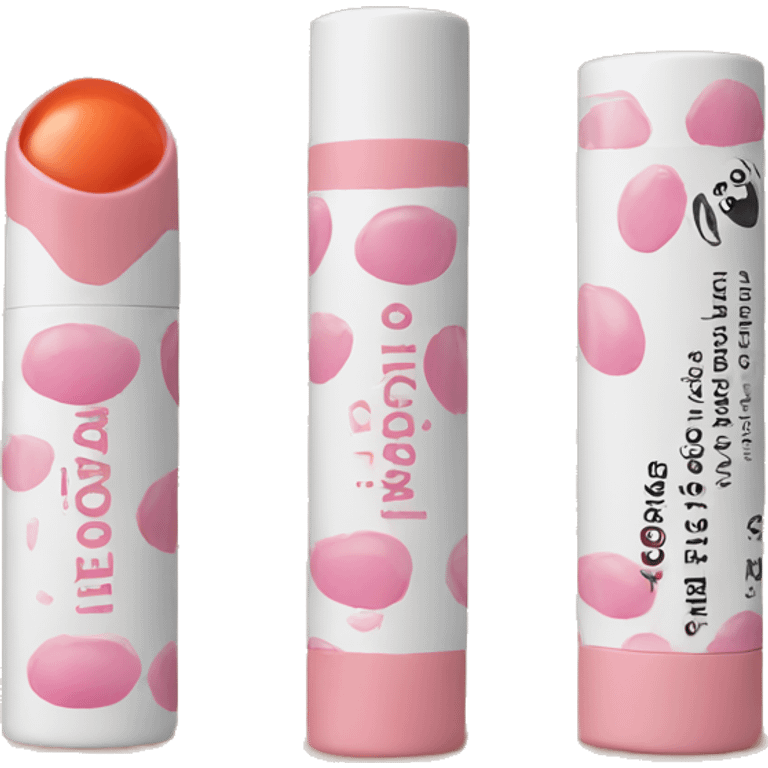 lip balm with label emoji