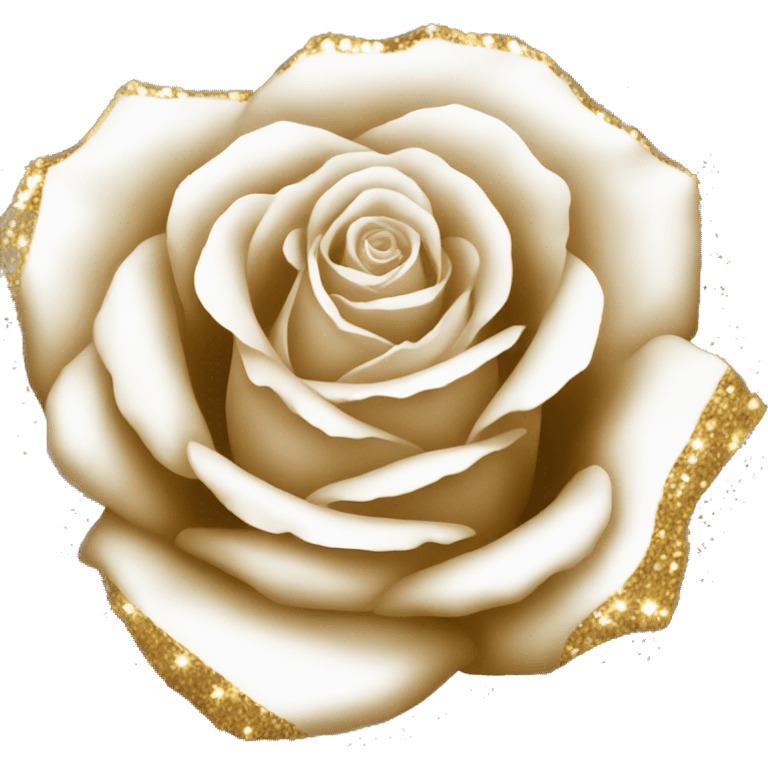 White end gold rose with glitters emoji