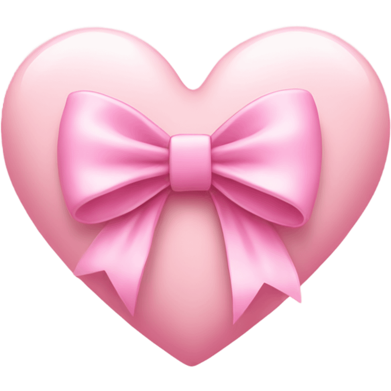 pale pink heart with pink bow emoji