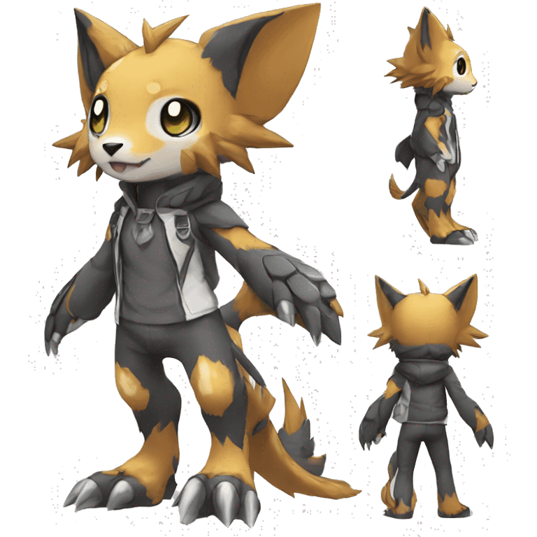  kawaii cool edgy Digimon-Fakemon-animal full body emoji