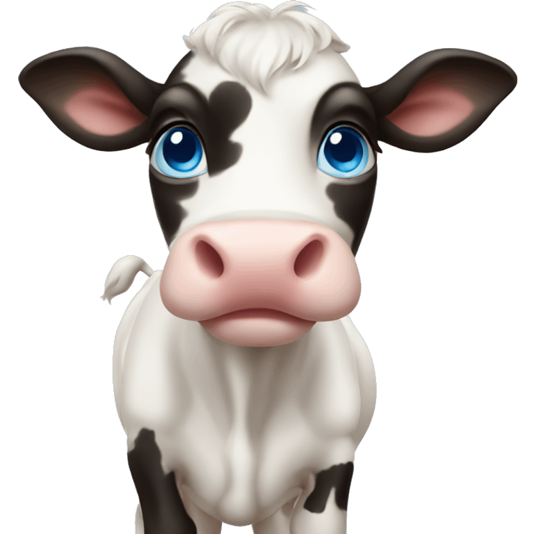 Baby cow with blue eyes  emoji