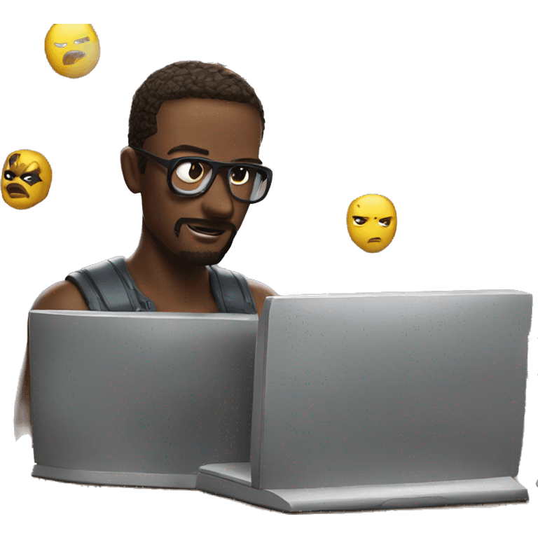 playing marvel on computer  emoji