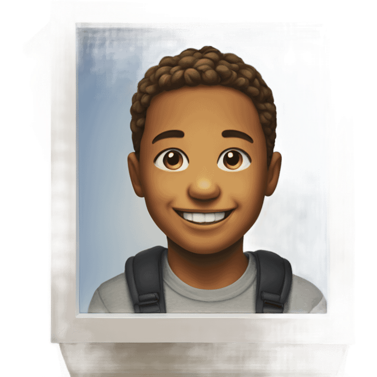 smiling boy portrait on display emoji