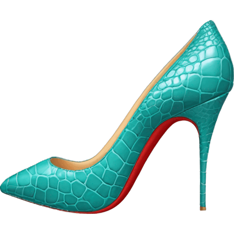 Louboutin turquoise crocodile stiletto emoji