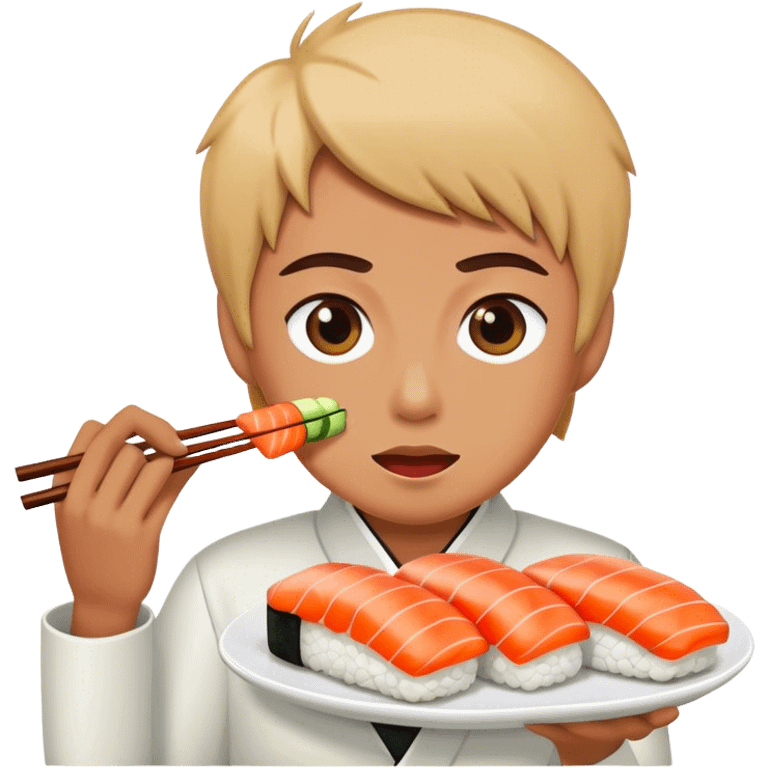 Me eating sushi emoji