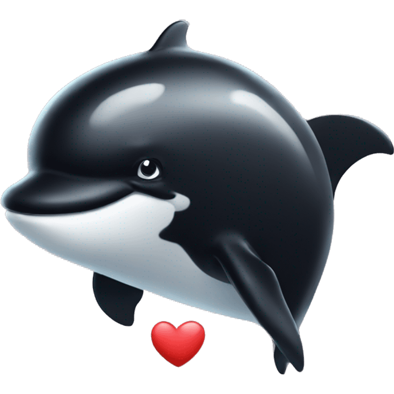 Orca face with heart emoji