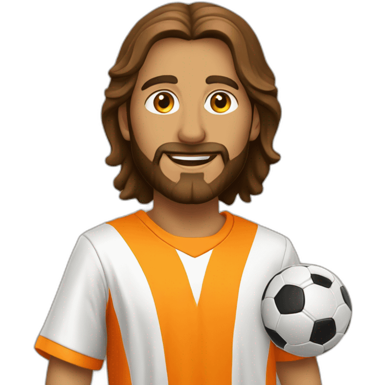 Jésus Christ play soccer orange emoji