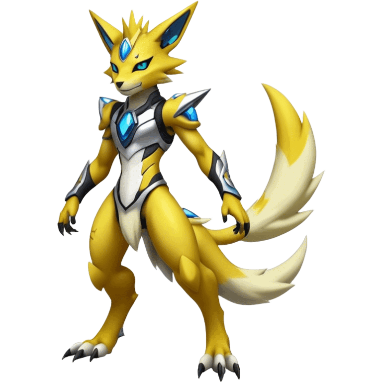  Cool Edgy Shiny Futuristic Ethereal Legendary Zeraora-Digimon-Lombax-Renamon-hybrid full body emoji