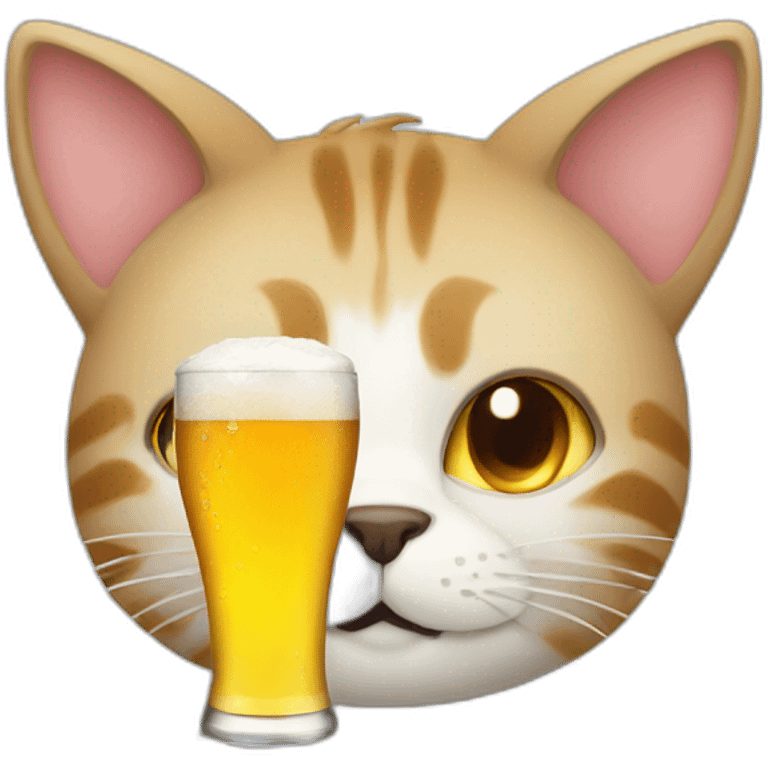 Cat drink beer emoji